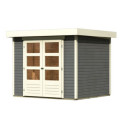 Abri de jardin en bois massif gris terre 5,25m² Askola 3 - Karibu