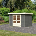 Abri de jardin en bois massif gris terre 6,55m² Askola 4 - Karibu