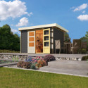 Abri de jardin en bois massif gris terre 6,55m² Askola 4 - Karibu