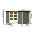 Abri de jardin en bois massif gris terre 6,55m² Askola 4 - Karibu