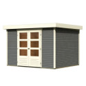 Abri de jardin en bois massif gris terre 7,43m² Askola 5 - Karibu