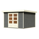 Abri de jardin en bois massif gris terre 9,24m² Askola 6 - Karibu