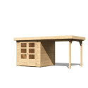 Abri de jardin en bois massif 4,62m² Askola 2 avec appentis – Karibu