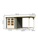 Abri de jardin en bois massif gris terre 4,62m² Askola 2 avec appentis – Karibu