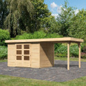 Abri de jardin en bois massif 6,55m² Askola 4 avec appentis – Karibu
