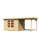 Abri de jardin en bois massif 6,55m² Askola 4 avec appentis – Karibu