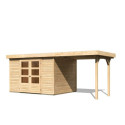 Abri de jardin en bois massif 7,43m² Askola 5 avec appentis – Karibu