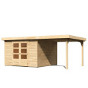 Abri de jardin en bois massif 9,24m² Askola 6 avec appentis – Karibu