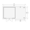Abri de jardin en bois massif 9,24m² Askola 6 avec appentis – Karibu