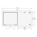 Abri de jardin en bois massif gris terre 5,25m² Askola 3 avec appentis et paroi arrière - Karibu