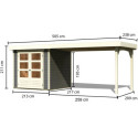 Abri de jardin en bois massif gris terre 4,62m² Askola 2 avec grand appentis – Karibu