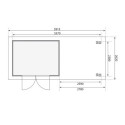 Abri de jardin en bois massif gris terre 7,43m² Askola 5 avec grand appentis – Karibu