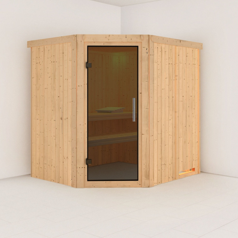 Sauna traditionnel d'angle SIIRIN 4 à 5 places 68mm KARIBU