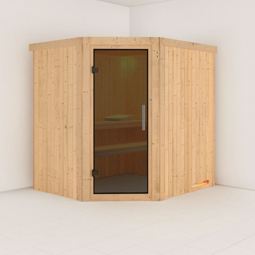 Sauna traditionnel d'angle SIIRIN 4 à 5 places 68mm KARIBU