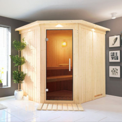Sauna traditionnel d'angle SIIRIN 4 à 5 places 68mm KARIBU