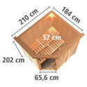 Sauna traditionnel d'angle SIIRIN 4 à 5 places 68mm KARIBU
