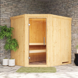 Sauna traditionnel d'angle SIIRIN 4 à 5 places 68mm KARIBU