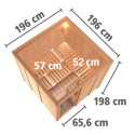 Sauna traditionnel modulable RODIN 5 à 6 places 68mm KARIBU