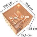 Sauna traditionnel modulable RODIN 5 à 6 places 68mm KARIBU