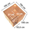 Sauna traditionnel modulable RODIN 5 à 6 places 68mm KARIBU