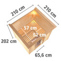 Sauna traditionnel modulable RODIN 5 à 6 places 68mm KARIBU