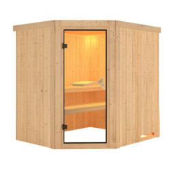 Sauna traditionnel d'angle SIIRIN 4 à 5 places 68mm KARIBU