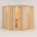 Sauna traditionnel d'angle JARIN 5 à 6 places 68mm KARIBU