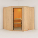 Sauna traditionnel d'angle JARIN 5 à 6 places 68mm KARIBU
