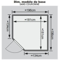 Sauna traditionnel d'angle JARIN 5 à 6 places 68mm KARIBU