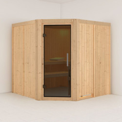 Sauna traditionnel d'angle JARIN 5 à 6 places 68mm KARIBU
