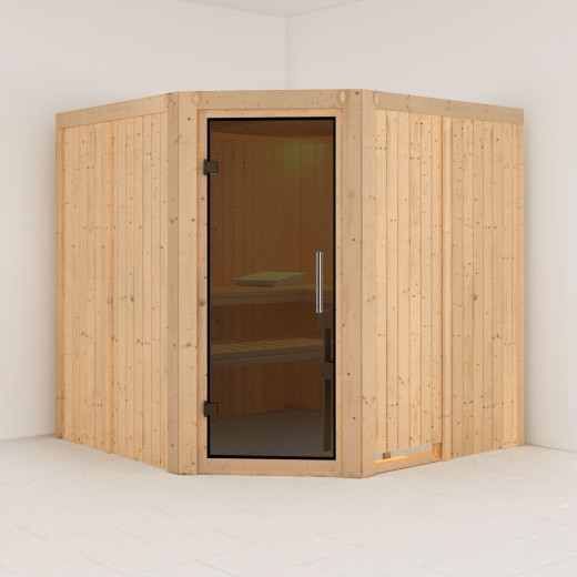 Sauna traditionnel d'angle JARIN 5 à 6 places 68mm KARIBU