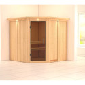 Sauna traditionnel d'angle JARIN 5 à 6 places 68mm KARIBU