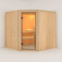 Sauna traditionnel d'angle JARIN 5 à 6 places 68mm KARIBU