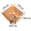 Sauna traditionnel d'angle JARIN 5 à 6 places 68mm KARIBU