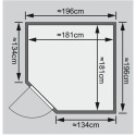 Sauna traditionnel d'angle JARIN 5 à 6 places 68mm KARIBU