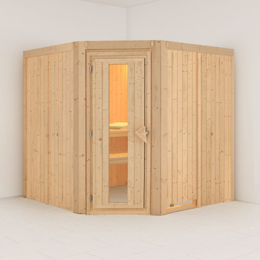 Sauna traditionnel d'angle JARIN 5 à 6 places 68mm KARIBU
