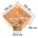 Sauna traditionnel d'angle JARIN 5 à 6 places 68mm KARIBU