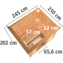 Sauna traditionnel modulable GOBIN 3 à 4 places 68mm KARIBU