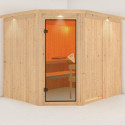 Sauna traditionnel d'angle MALIN 5 à 6 places 68mm KARIBU