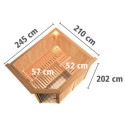Sauna traditionnel d'angle MALIN 5 à 6 places 68mm KARIBU