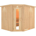 Sauna traditionnel d'angle MALIN 5 à 6 places 68mm KARIBU