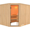 Sauna traditionnel d'angle MALIN 5 à 6 places 68mm KARIBU