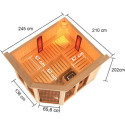 Sauna d'angle multifonctionnel AVA 5 à 6 places 68mm KARIBU