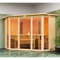Sauna d'angle multifonctionnel ASTA 4 à 5 places 68mm KARIBU