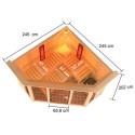 Sauna d'angle multifonctionnel ASTA 4 à 5 places 68mm KARIBU