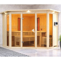 Sauna d'angle multifonctionnel ASTA 4 à 5 places 68mm KARIBU