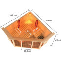 Sauna d'angle multifonctionnel ASTA 4 à 5 places 68mm KARIBU