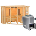 Sauna d'angle multifonctionnel ASTA 4 à 5 places 68mm KARIBU