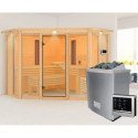 Sauna d'angle multifonctionnel ASTA 4 à 5 places 68mm KARIBU