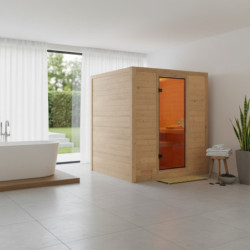 Sauna traditionnel MOJAVE 5 à 6 places 38mm sans couronne - avec porte classique KARIBU